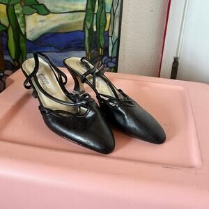 jessica scott black kitten heels vintage shoes